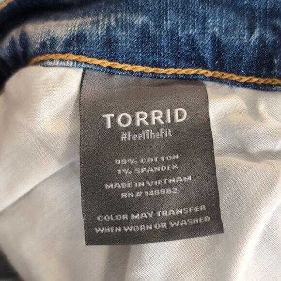 NEW Torrid Perfect Wide Leg Vintage Jeans Size 16 Vintage Stretch Ripped Knee - Picture 13 of 15